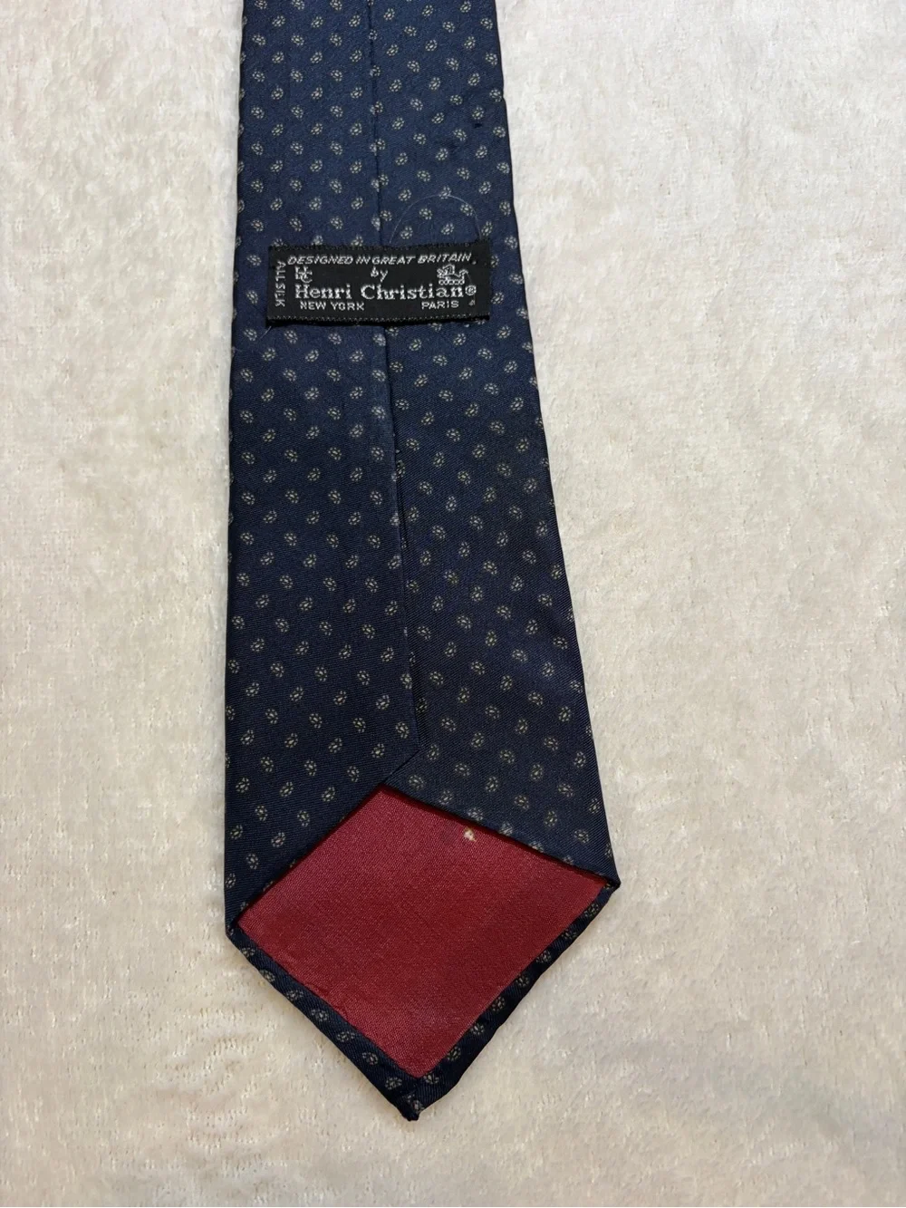 Henri‎ Christian Navy Tie with Micro-dot Paisley Patterned